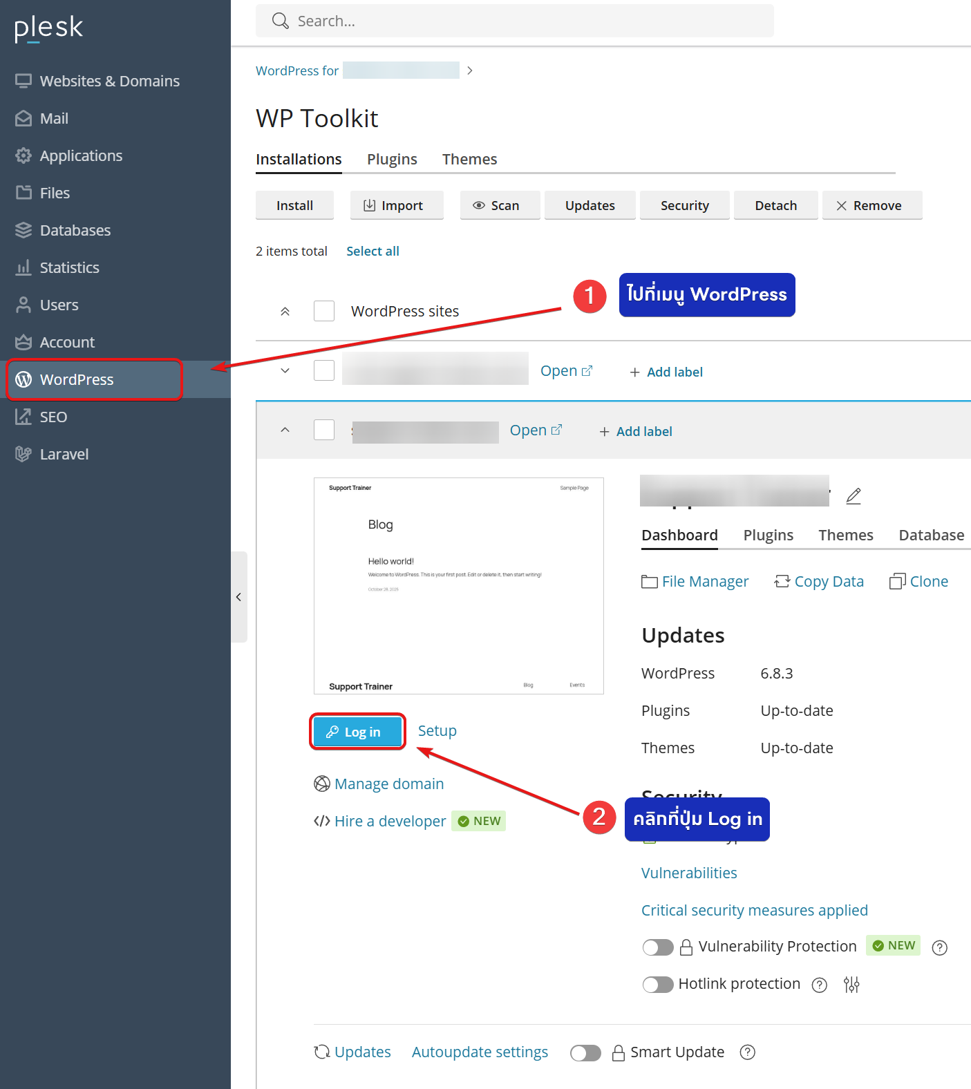 วิธีการทำ WordPress SMTP Form Mail บน Plesk - Bangmod Knowledge Base