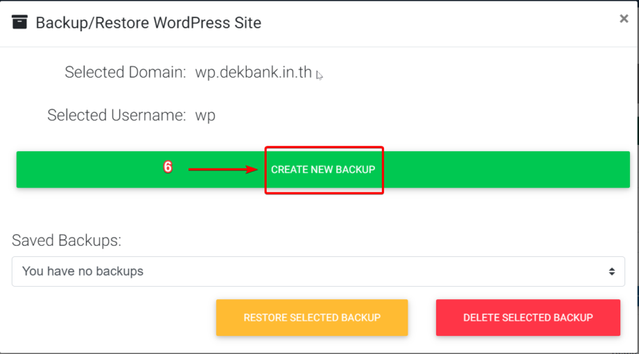 วิธีการ Backup สำหรับบริการ WordPress Cloud - Bangmod Knowledge Base