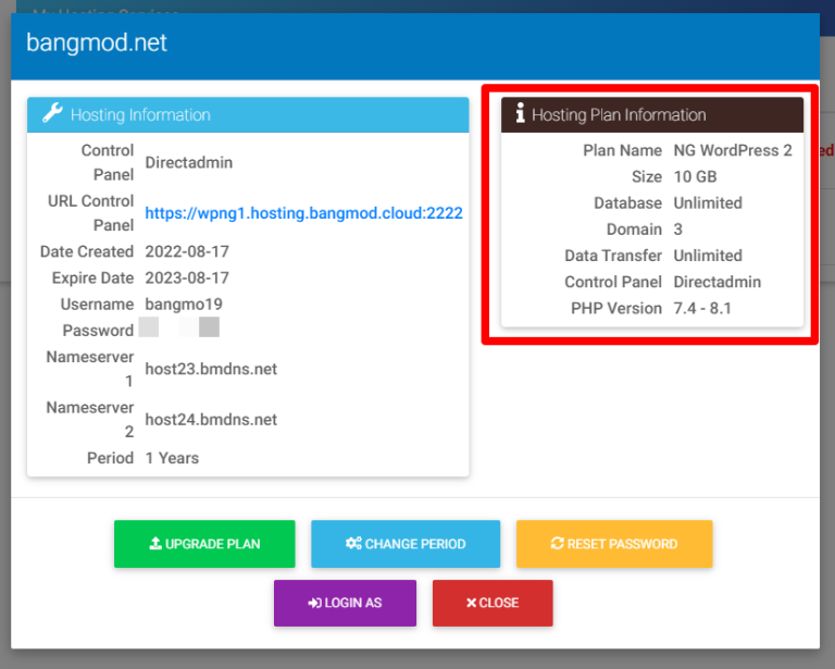 วิธีการ Upgrade Plan บน Next-Gen WordPress Hosting - Bangmod Knowledge Base