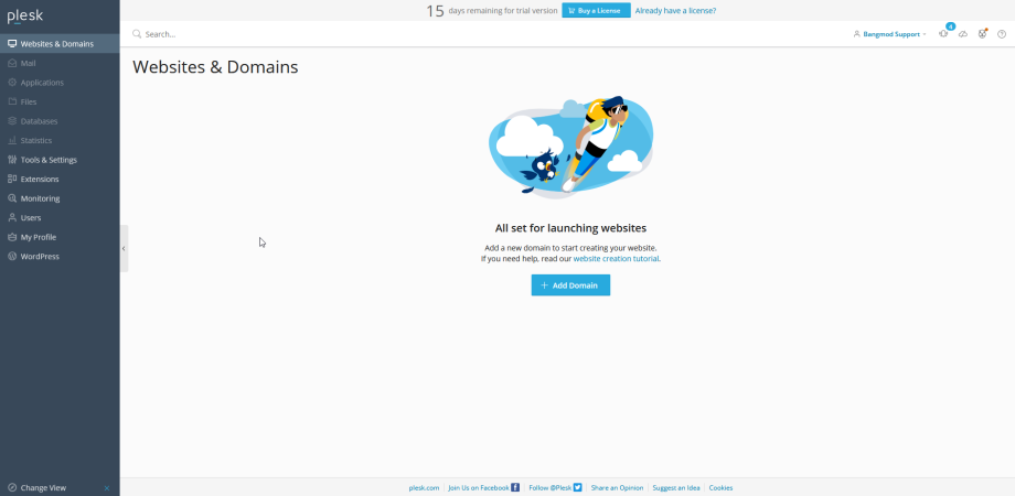 How to install and config Plesk on Bangmod.Cloud - Bangmod Knowledge Base