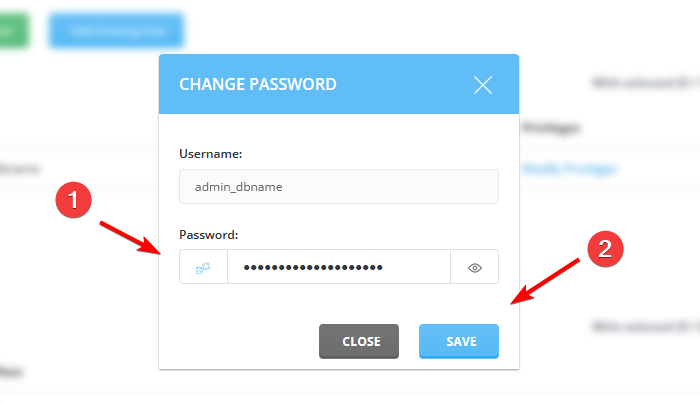 random password and change database password