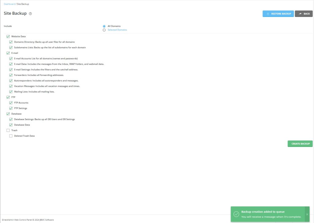 การ Backup ด้วยตัวเอง - Bangmod Knowledge Base