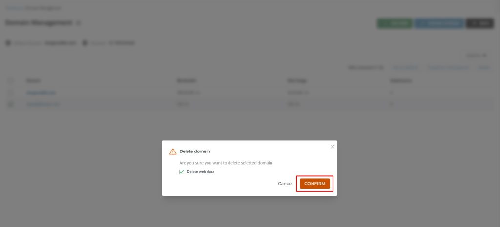 การลบ Domain - Bangmod Knowledge Base