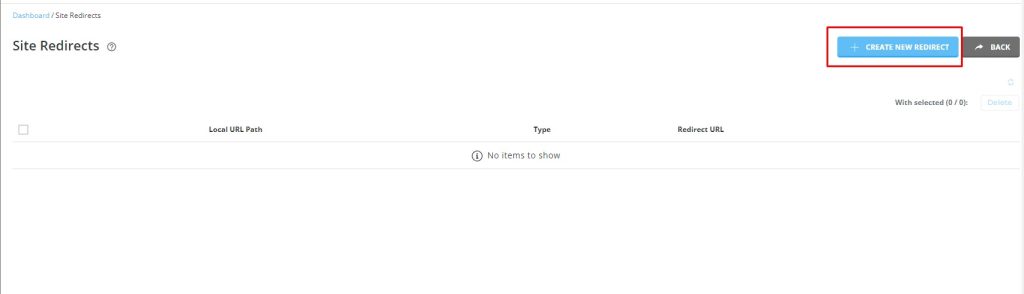 การเพิ่ม Site Redirects - Bangmod Knowledge Base
