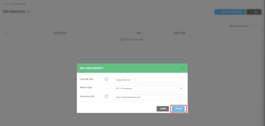 การเพิ่ม Site Redirects - Bangmod Knowledge Base